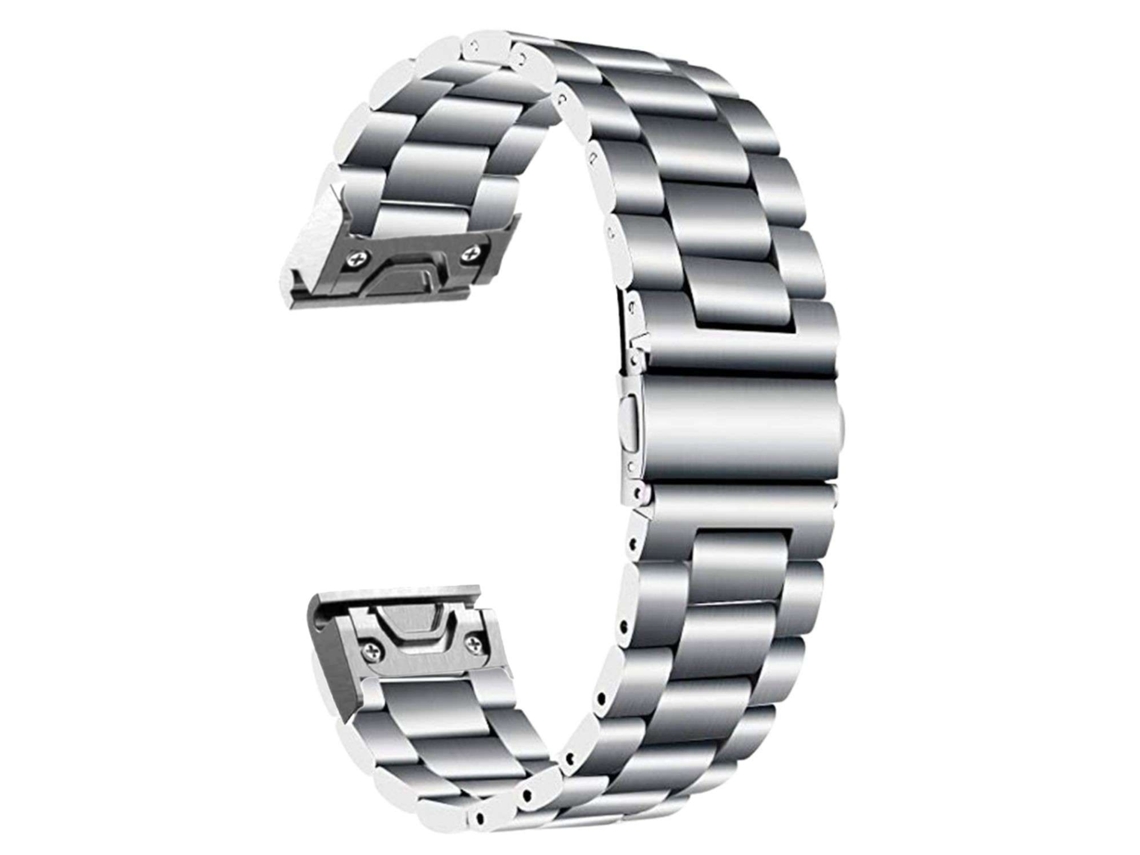 Bracelete Aço Inoxidável Adaptável Prateado para Garmin Quatix 3