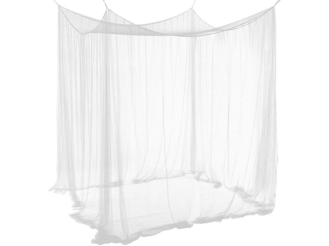 Manta mosquito Nova Line para cama de casal, branca, grande, com 4 cantos, decoração e camping | S/MARCA