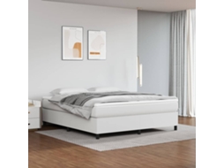 Cama Com Molas/colchão 160x200 Cm Couro Artificial Branco