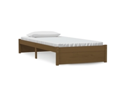 Bed Frame, Bed Frames Vidaxl Marrom Madeira (90 X 190 Cm)