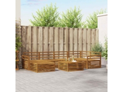 Vidaxl Conjunto De Sofás Para Exterior 7 Pcs Natural