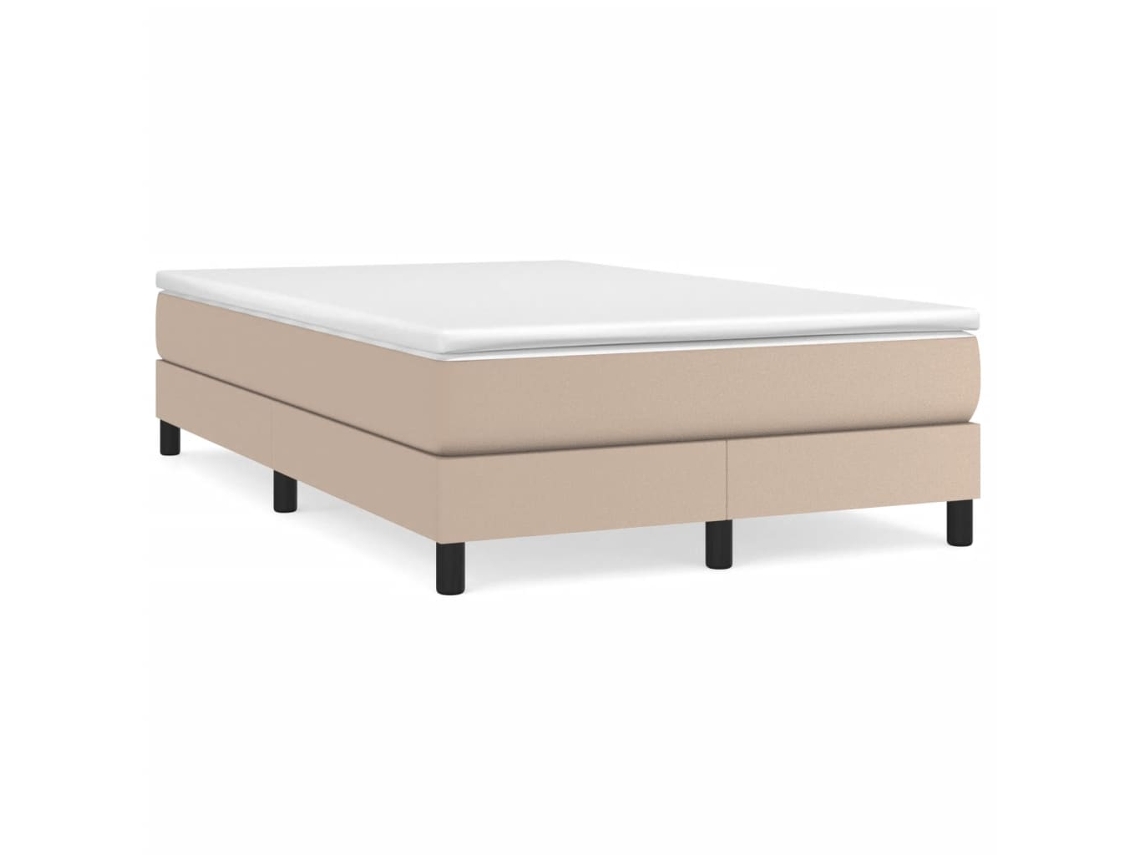 Vidaxl Cama Boxspring C/ Colchão 120x190cm Couro Artificial Cappuccino