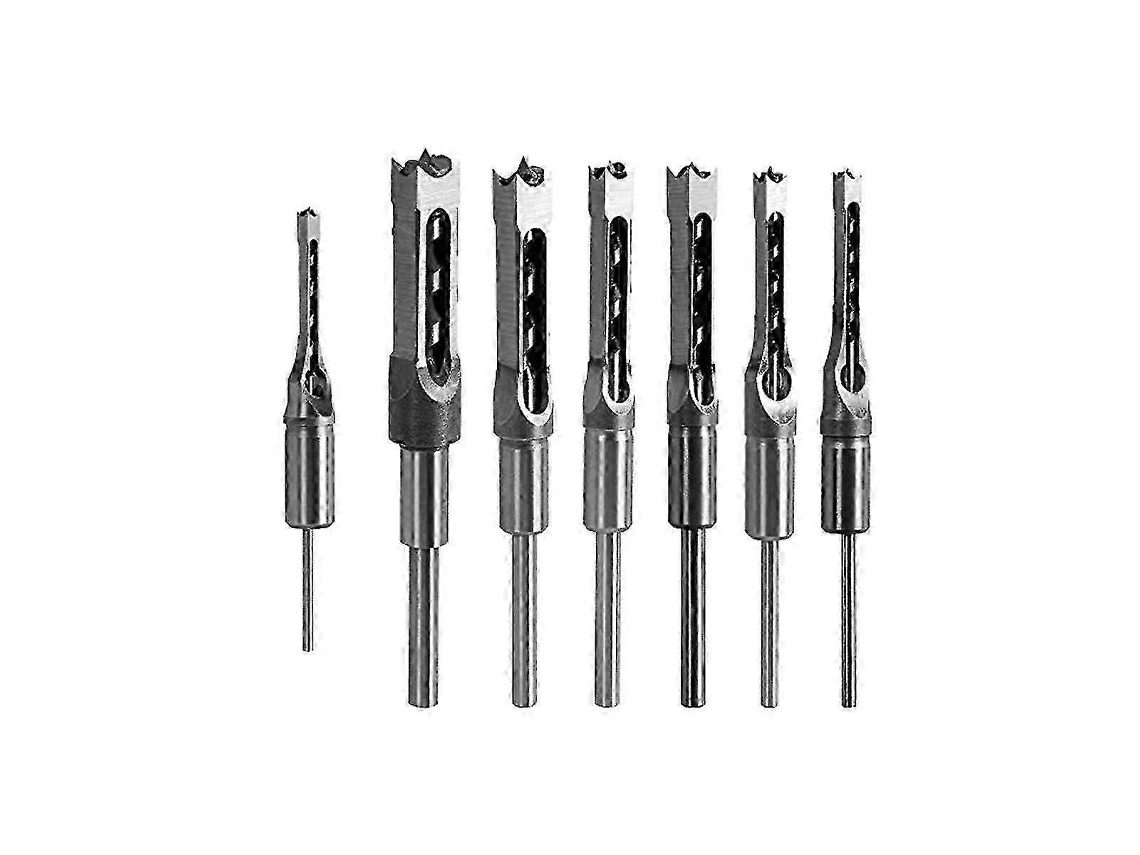 Conjunto De 7 Brocas Para Furos Quadrados, Cinzel De Encaixe 12 Polegadas, 14 Polegadas, 34 Polegadas, 38 Polegadas, 58 Polegadas, 5