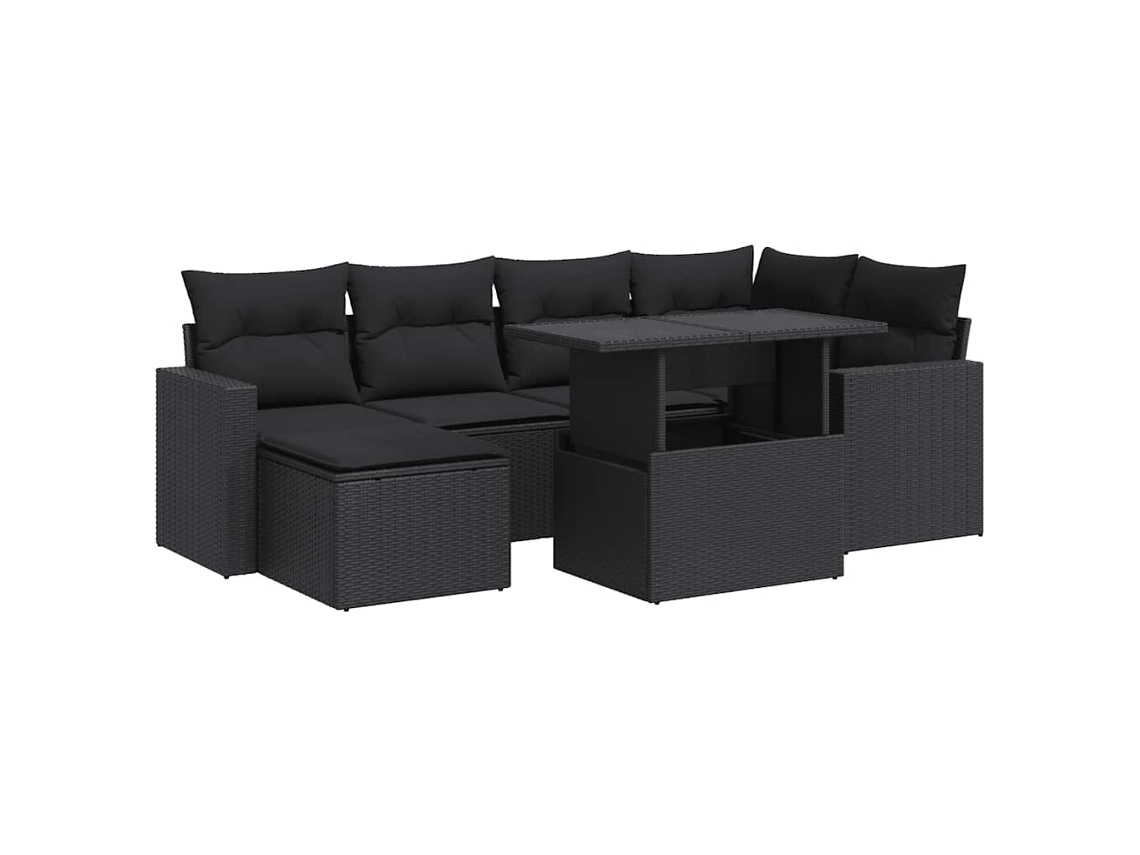 Garden Sofa Set, Garden Sofa Sets Vidaxl Preto Rattan / Vime (n/a)