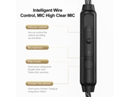 Fones De Ouvido Qkz Fio Com Microfone Hifi