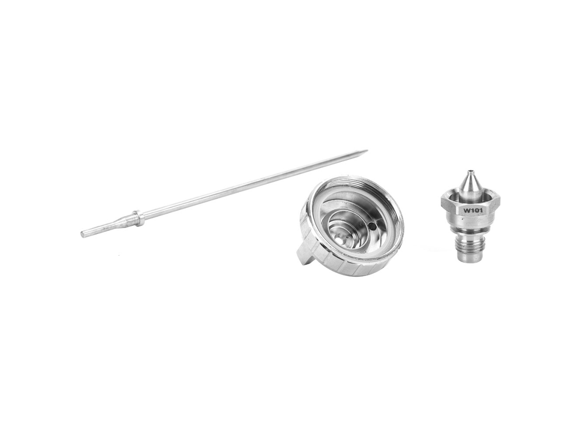 3 Peças Acessório Bico Agulha Aircap Aço Inoxidável Para Pistola De Pintura Neumática W-101 (0.8mm)