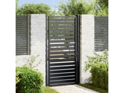 Vidaxl Portão De Jardim Com Fechadura Preto 100x180 Cm Alumínio