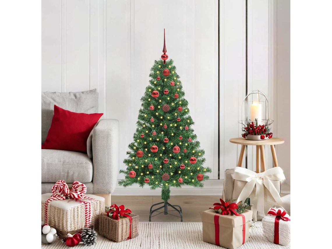 Vidaxl Árvore De Natal Artificial Verde 120 Cm Pvc, Aço E Plástico