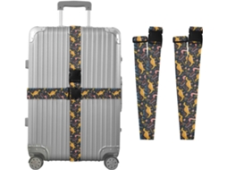 Conjunto De 2 Cintas Para Bagagem Com Estampas Dinossauro, Flor E Folha, Cintas De Viagem Para Malas, Acessórios Para