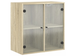 Armário de Parede C/ Portas de Vidro 68x37x68,5 cm Carvalho Sonoma MAISON EXCLUSIVE
