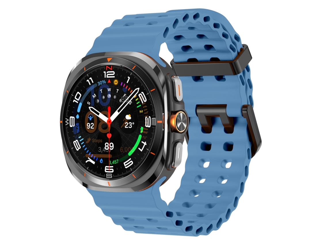 Pulseira Marine Para Samsung Galaxy Watch Ultra 2/1 47mm (2026/2025/2024), Silicone, Desportiva Azul Hexinyigjly