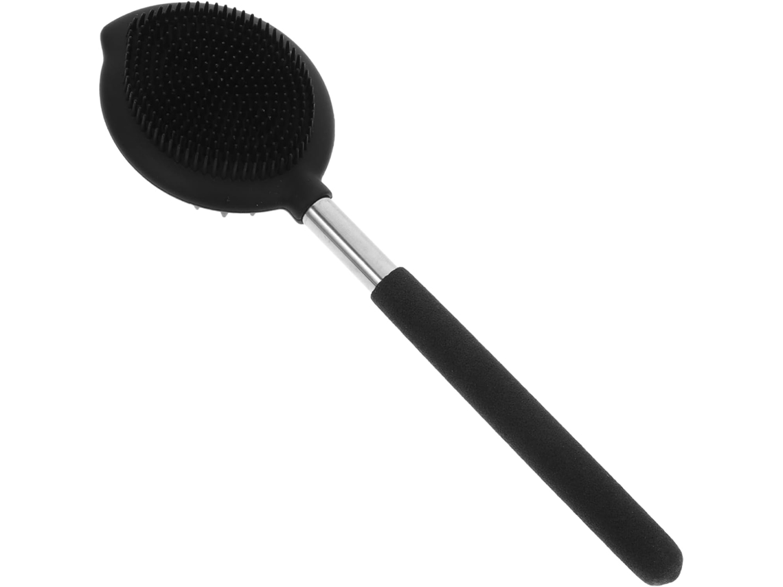 Escova De Banho Silicone Com Cabo Longo Wooneky Para Limpeza E Massagem Corporal, Textura Confortável, Ideal Para