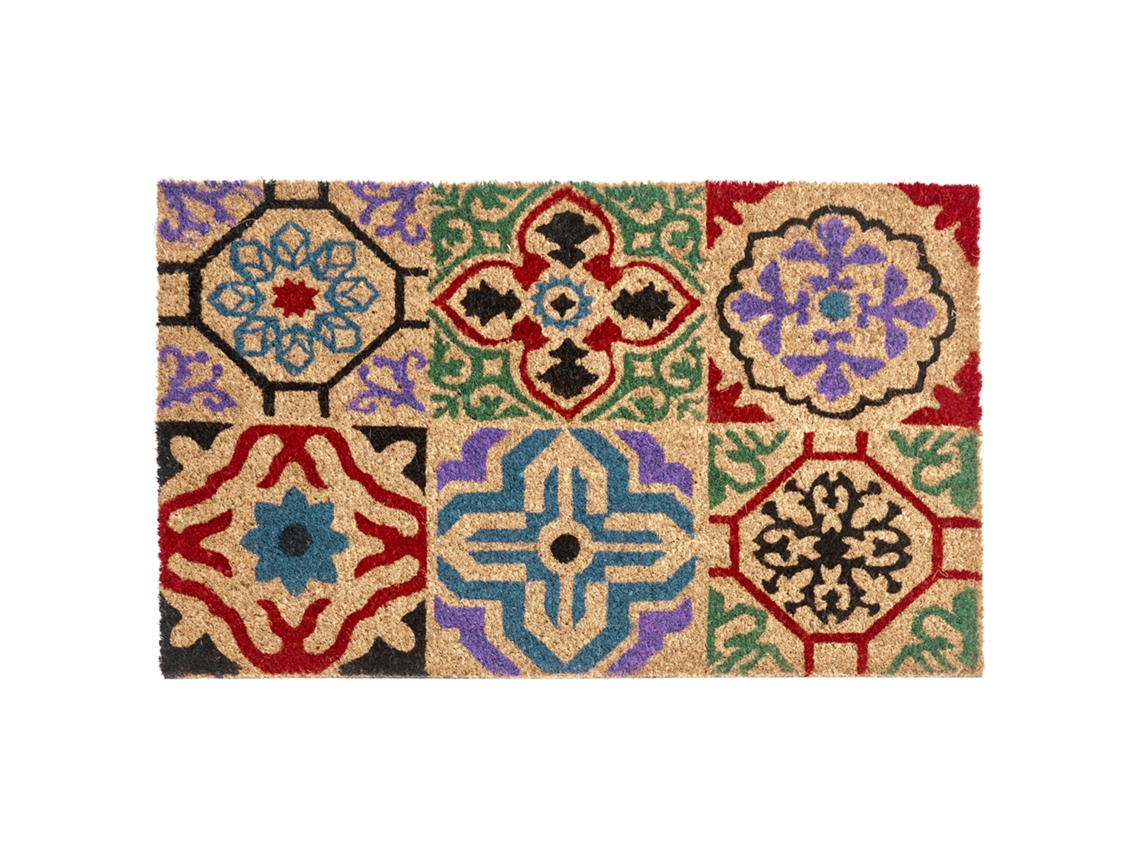 Felpudo Beliani Naukati De Fibra De Coco Multicolor 45x75