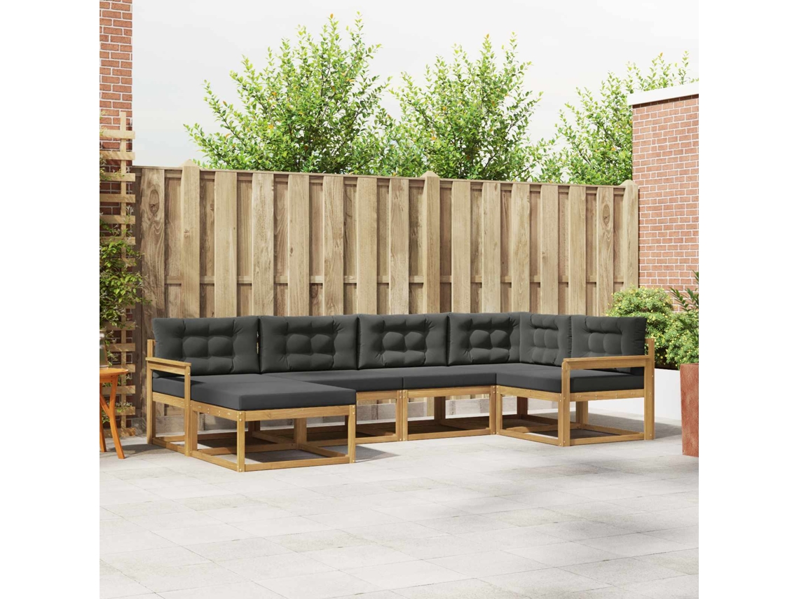 Vidaxl Conjunto De Sofás Para Exterior 5 Unid. Branco E Antracite