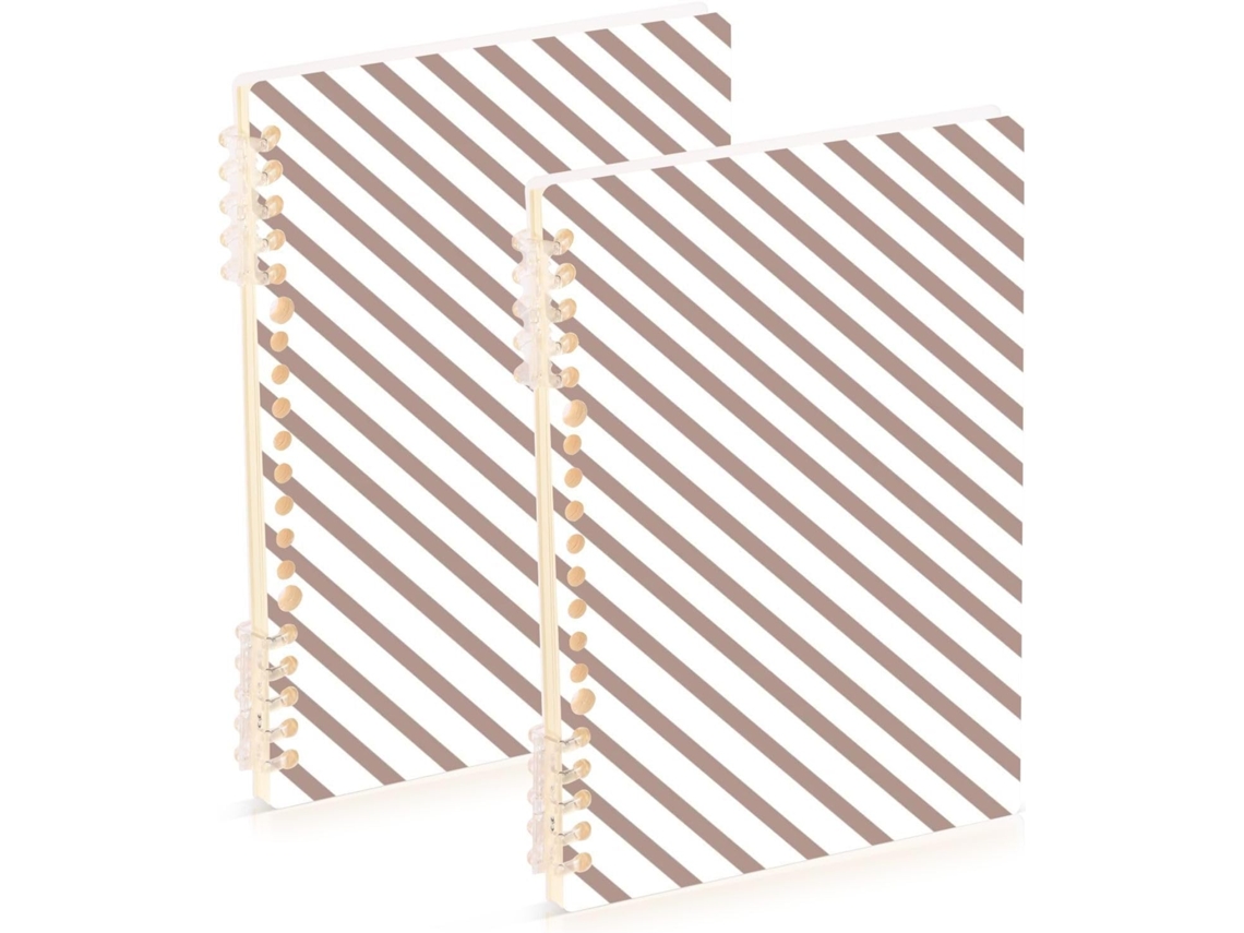 Conjunto de 2 Cadernos Composição A5 com Linhas Marrons , Resistentes Ao Desgaste, 60 Folhas C (21,1 X 14,5 Cm)