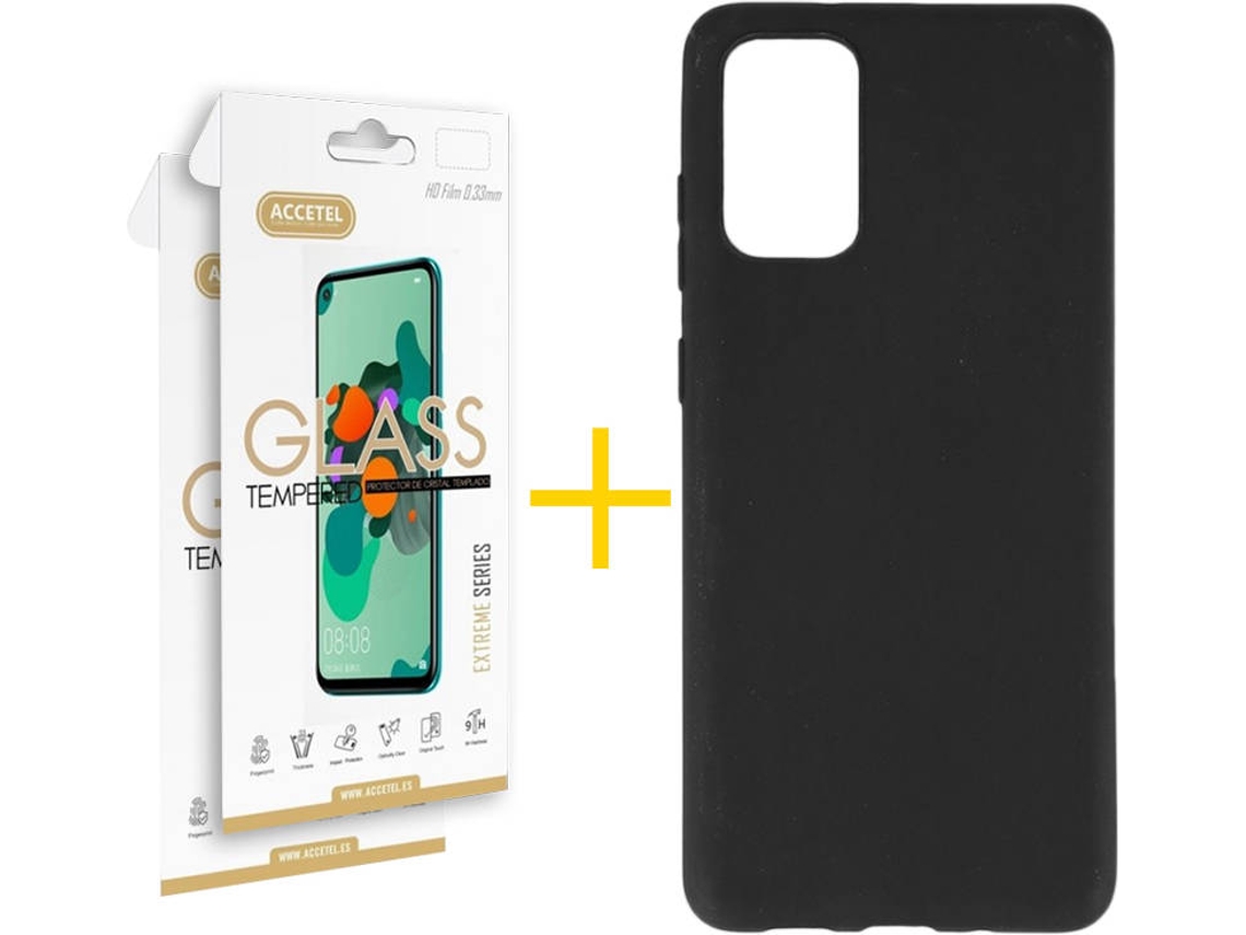 Kit Capa e 2 Películas Samsung Galaxy S20 ACCETEL Liso Preto