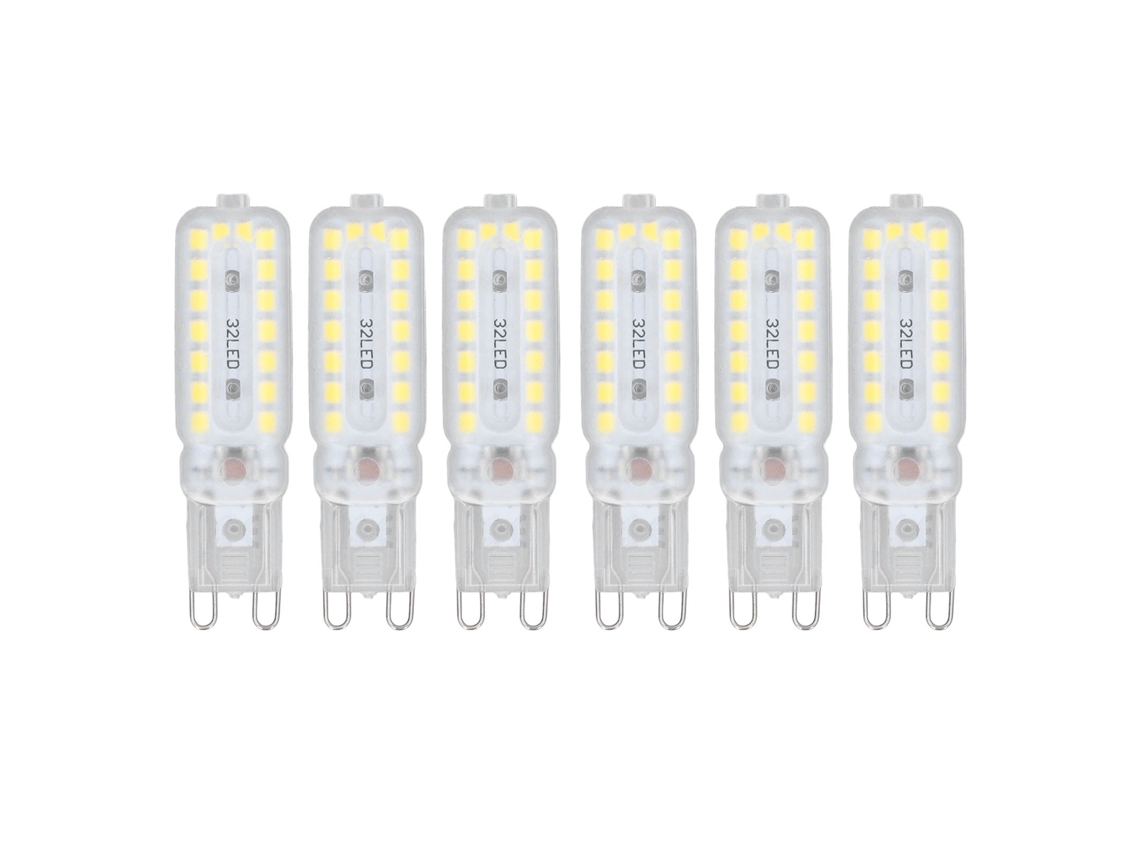 2026 6 Peças de Lâmpadas Led G9 7w Reguláveis 360° Iluminação 110 140v Luz Branca Natural para Lâmpadas de Parede, Mesa de Escritório e Armário