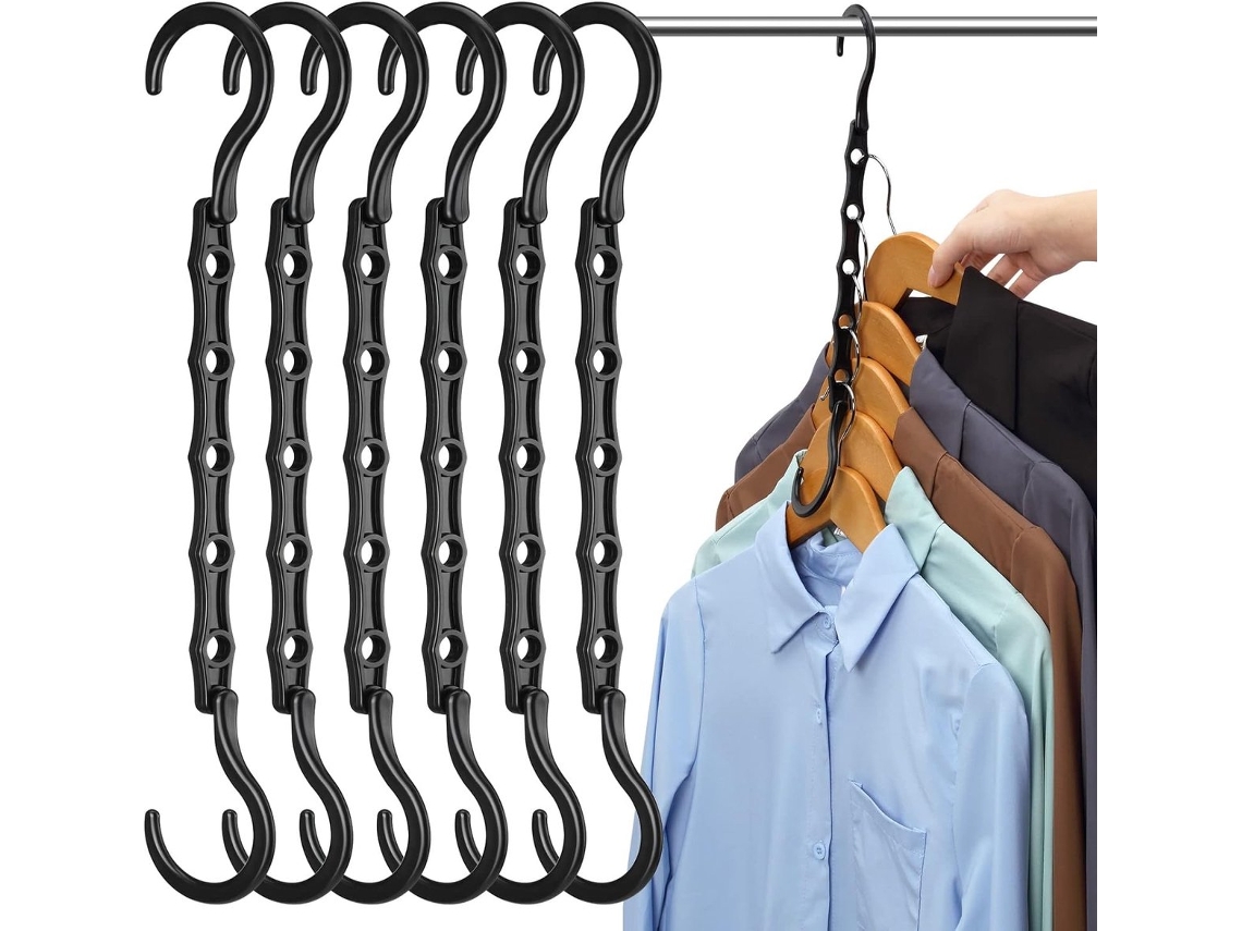 Cabides Economizadores Espaço 6 Pcs Rotativo 360° ZYBLSSBB