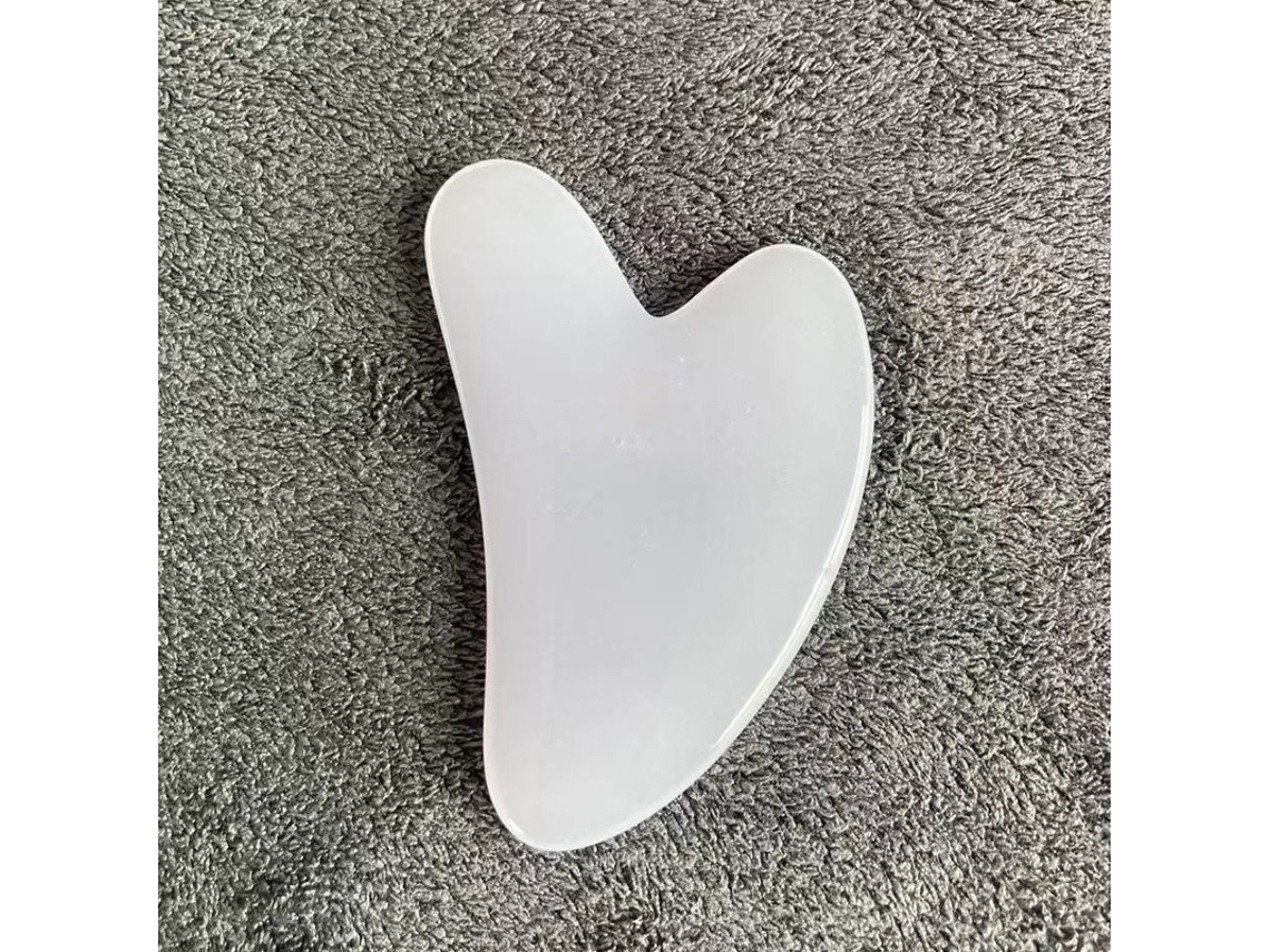 1 Placa de Gua Sha em Resina em Formato de Coração para Massagem Facial, Ferramenta de Spa MDUG (branco C)