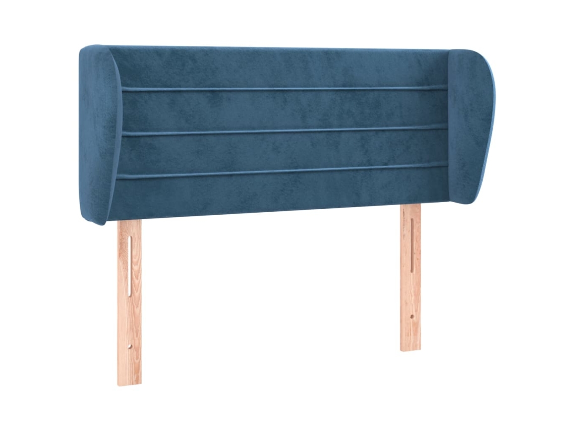 Cabeceira de Cama com Abas Veludo Azul Escuro MAISON EXCLUSIVE (83x23x78 cm)