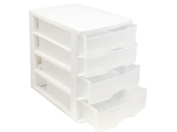 Bloco De Gavetas De Mesa Fabricado Na Espanha 4 Gavetas Transparentes Torre De Armazenamento, Armário, Banheiro, Escritório 35 X 27 X 35,5 Cm Acan