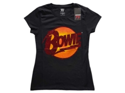 T-Shirt ROCK OFF David Bowie - Diamond Dogs Logo Preto (Tamanho: S)