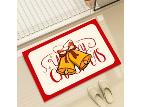 Tapetes de Banho Antiderrapantes Absorventes de Secagem Rápida para Decoração de Banheiro Natal -C EVELTEK 60x90cm