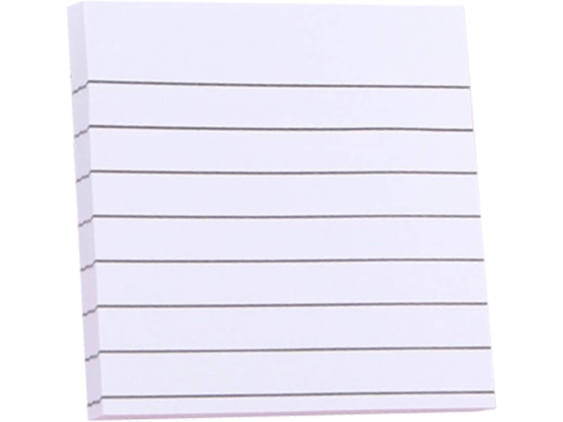 Bloco de notas adesivo 7,6 x 7,6 cm (3 x 3 polegadas), pacote com 10 unidades, com linhas de lembrete, autoadesivo.
