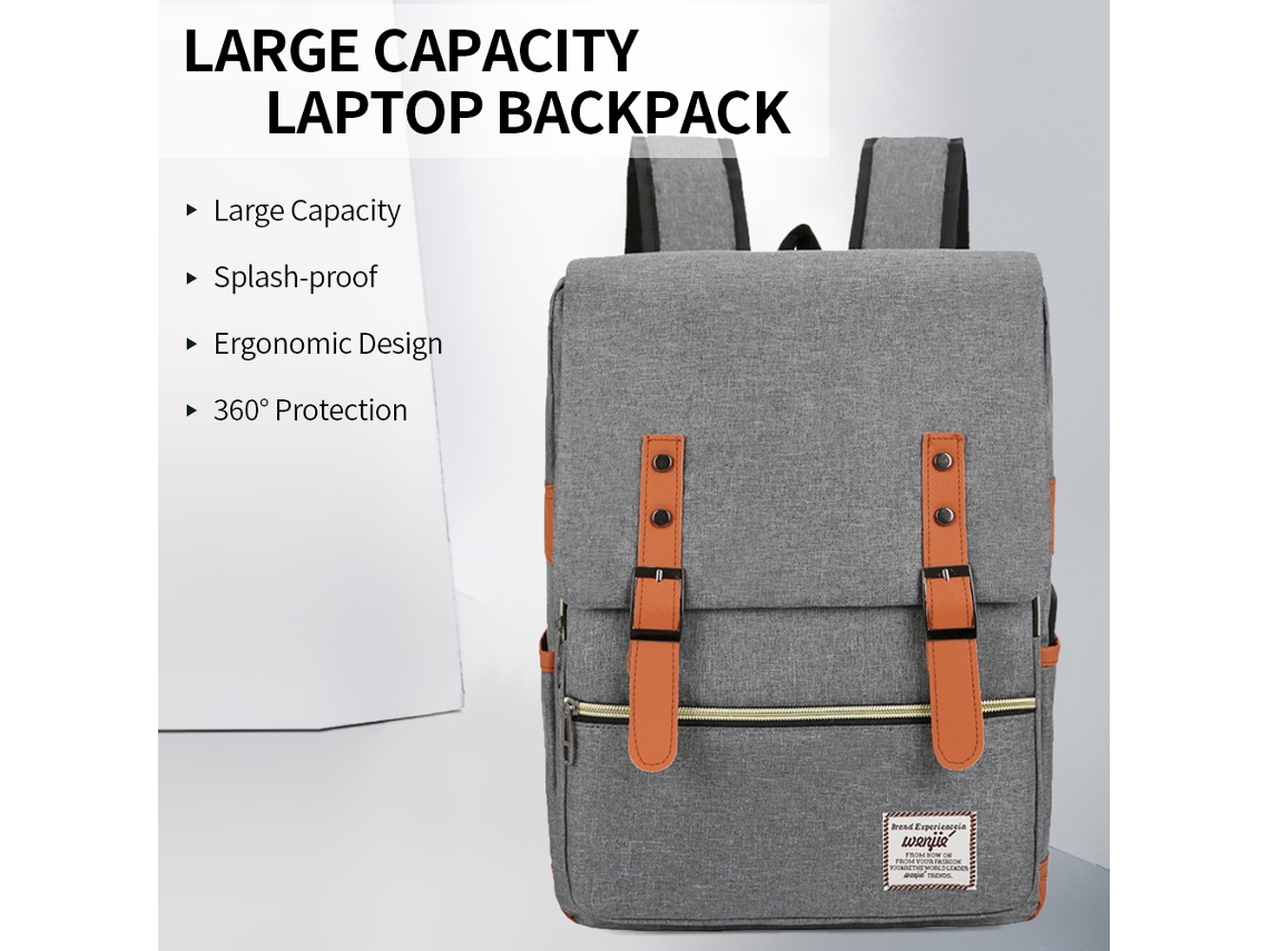Aetheria mochila Grande Capacidade para Computador com Porta Usb Conjunto de Bolsas de Viagem Cinza