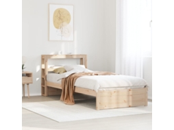 Estrutura De Cama Com Cabeceira 90x190 Cm Pinho Maciço