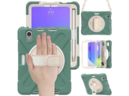 Capa Híbrida De Silicone E Pc Para Ipad Mini 6 / Mini 2024 Com Suporte De Aderência E Alça De Ombro.