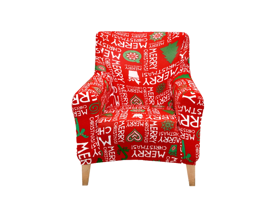 Conjunto de capa para sofá universal 3D com estampa de Natal e proteções para braços e encosto LAXISCREED