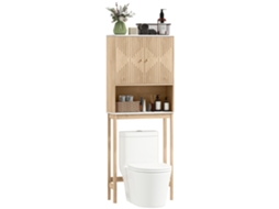 Móvel para WC sobre o vaso, armário com porta dupla e prateleiras, 66x25x168cm, carvalho BTFORUS