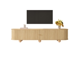 Aparador De Tv Rundungentv Com Portas Deslizantes,estilo Retrô,móveis Para Sala De Estar,pés Esféricos E Design Elegante