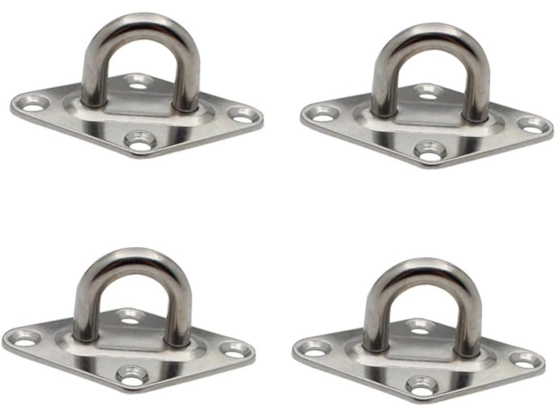 Conjunto De 4 Fechos Porta Em Formato Losango 5mm Com Fivela Fixa E Trava Dobrável Prática Portões Portas