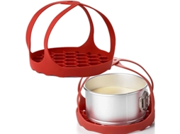 Lifter NOVA LINE de silicone para panelas, rack de assado vermelho