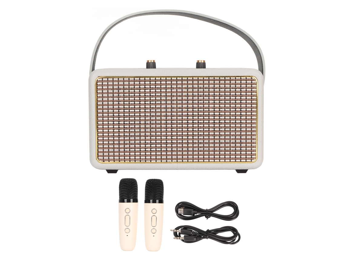 Máquina Karaokê LAXISCREED 2 Mics Sem Fio Bluetooth Usb Fm