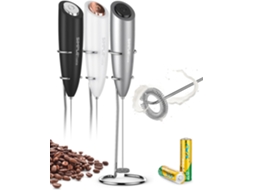 Espumador De Leite Elétrico, Portátil Com Base Aço Inoxidável, Manual Motor Elétrico Potente, (prateado)