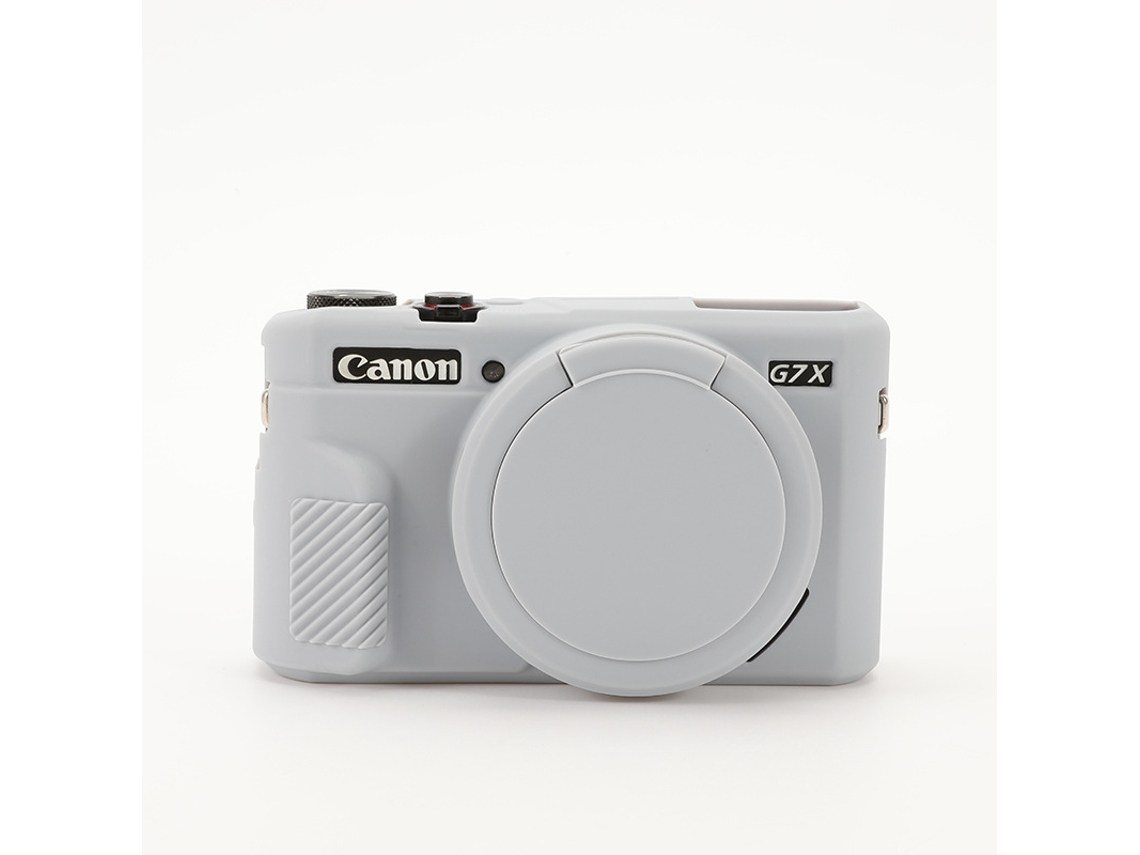 Capa CHRUI para Canon Powershot G7 X Mark Ii Silicone com Tampa da Lente Cinza