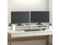 Vidaxl Suporte Para Monitor 100x27x15 Cm Pinho Maciço Branco