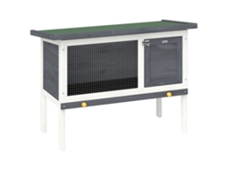 Gaiola de Madeira S/MARCA para coelhos, com gaveta retrátil, 90x45x65cm, cinza