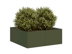 Vidaxl Vaso/floreira 80x80x30 Cm Aço Verde Azeitona