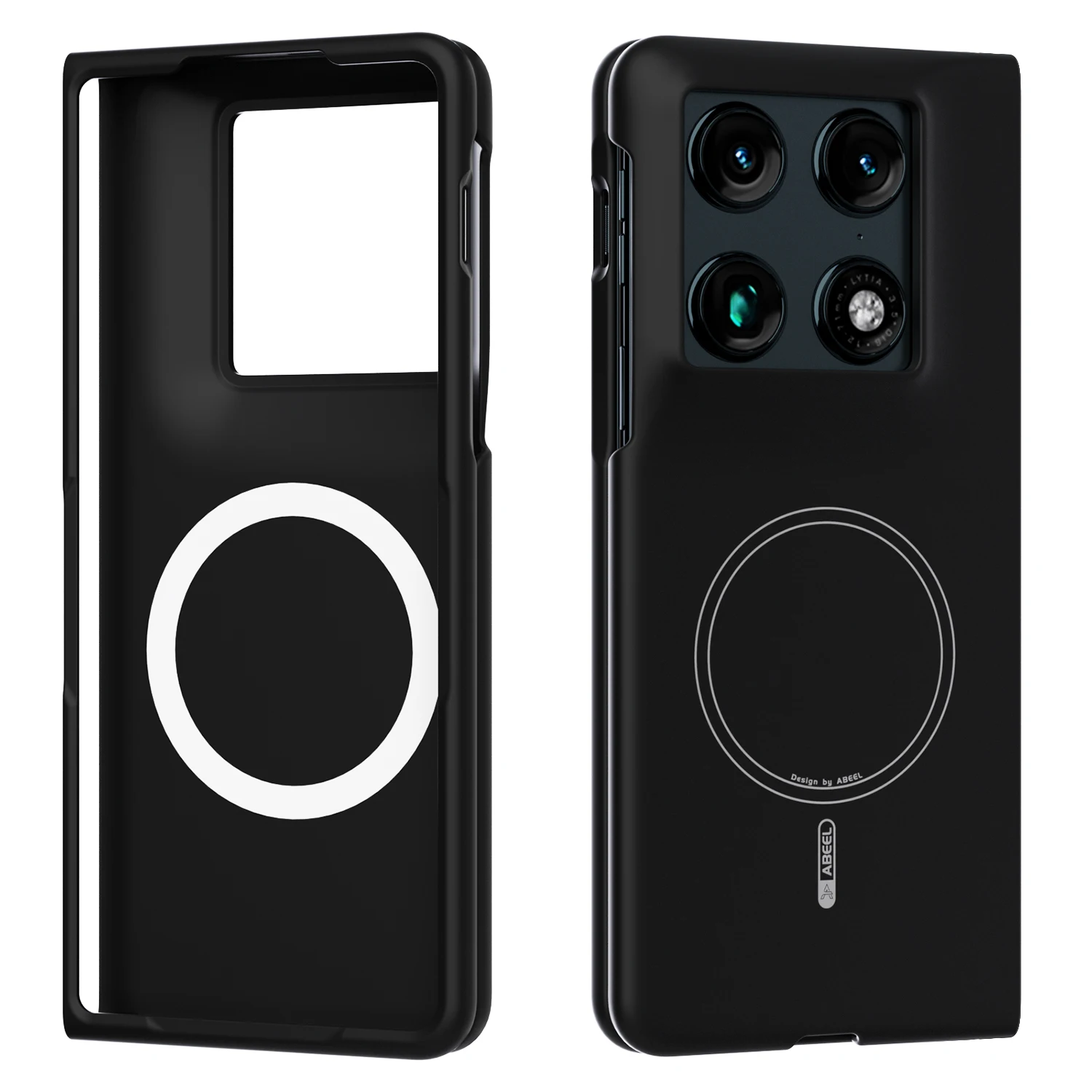 (moto Razr Fold Preto) Capa Protetora Dobrável Magnética, Feita De Silicone, Resistente A Impactos.