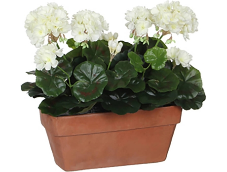 Gerânio MICA DEATIONS Pvc Branco em Vaso Para Varanda 29X3X40Cm