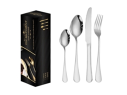 24 Peças Conjunto De Utensílios Para 6 Pessoas Aço Inoxidável Design Moderno Prata