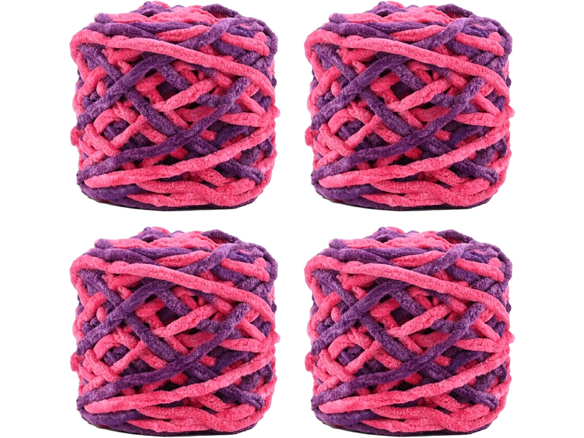 Fio De Tricô 4 X 100g Fio De Tricô Multicolorido Para Crochê, Fio Macio E Grosso, Gradiente Slowmoose