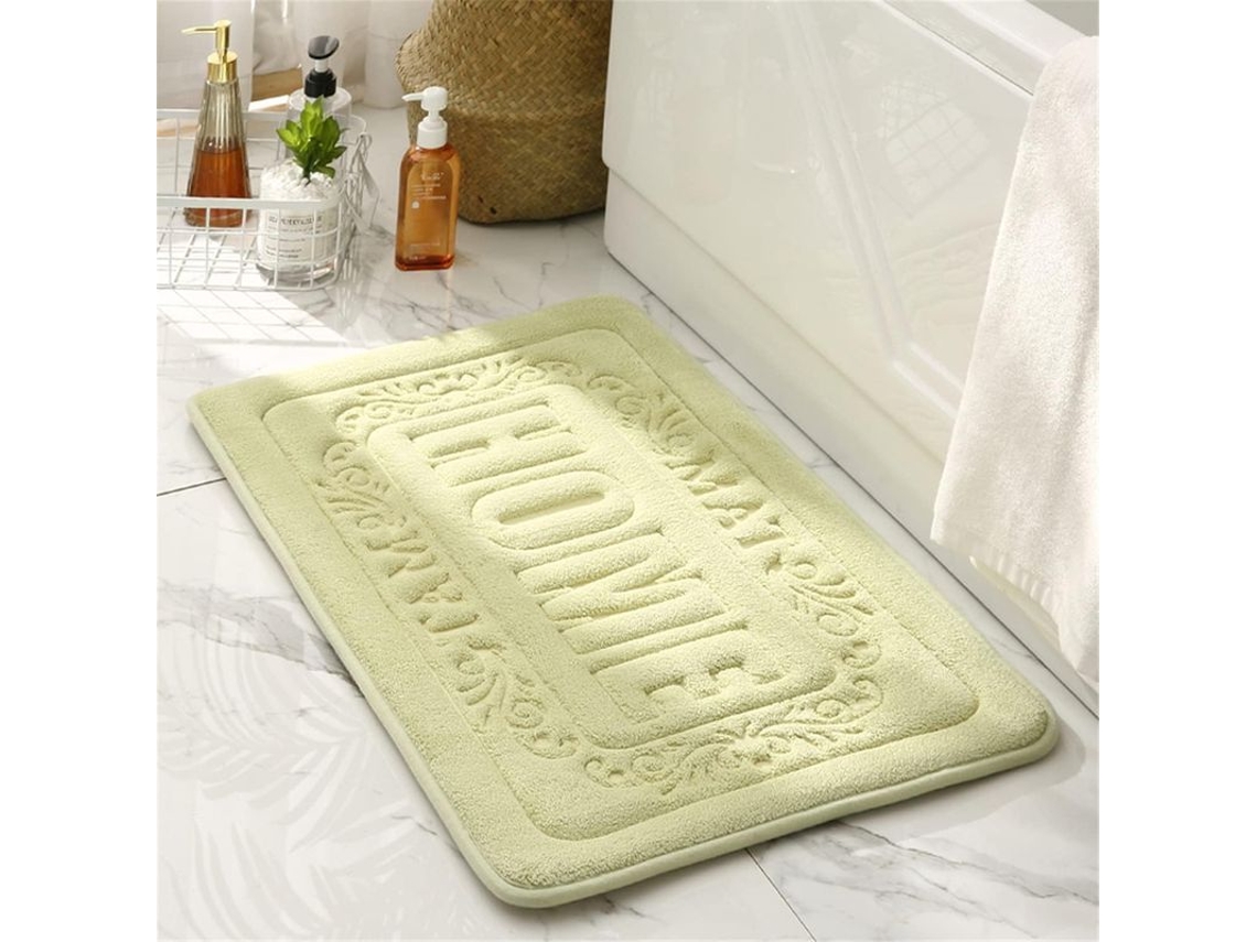 2026 tapete de Banho de Espuma de Memória, Tapete Antiderrapante Suave e Absorvente (verde Claro)