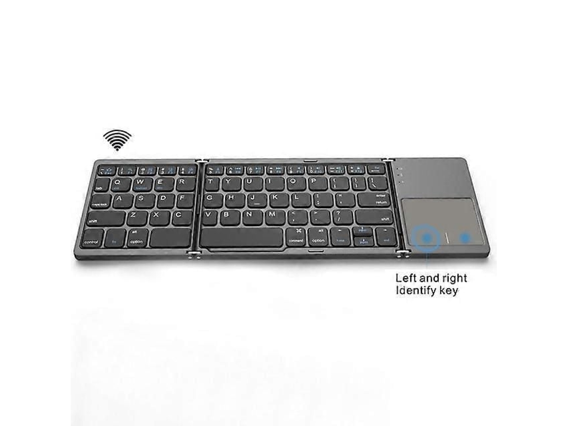 Teclado Dobrável com Touchpad Triplo, Micro, Sem Fio, Bluetooth, Compatível com Ios, Android, Windows, Ipad e Tab TAISHENGDA