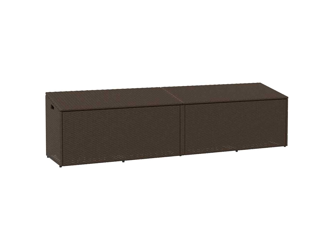 Vidaxl Caixa De Arrumação Para Jardim 220x50x58 Cm Vime Pe Castanho