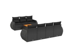 Garden Sofa Set, Garden Sofa Sets Vidaxl Preto Rattan / Vime (n/a)